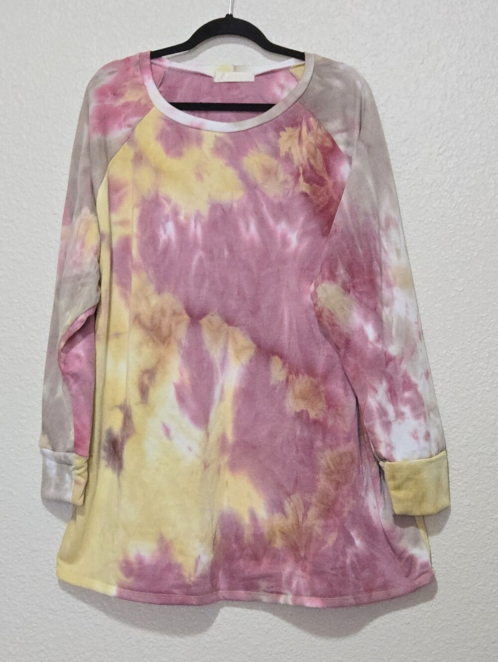 Eldridge Raglan Tie-Dye Tunic Top - Boho-Chic Loungewear - Artistic - Size 3X